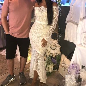 White lace bridal dress 💍🌸